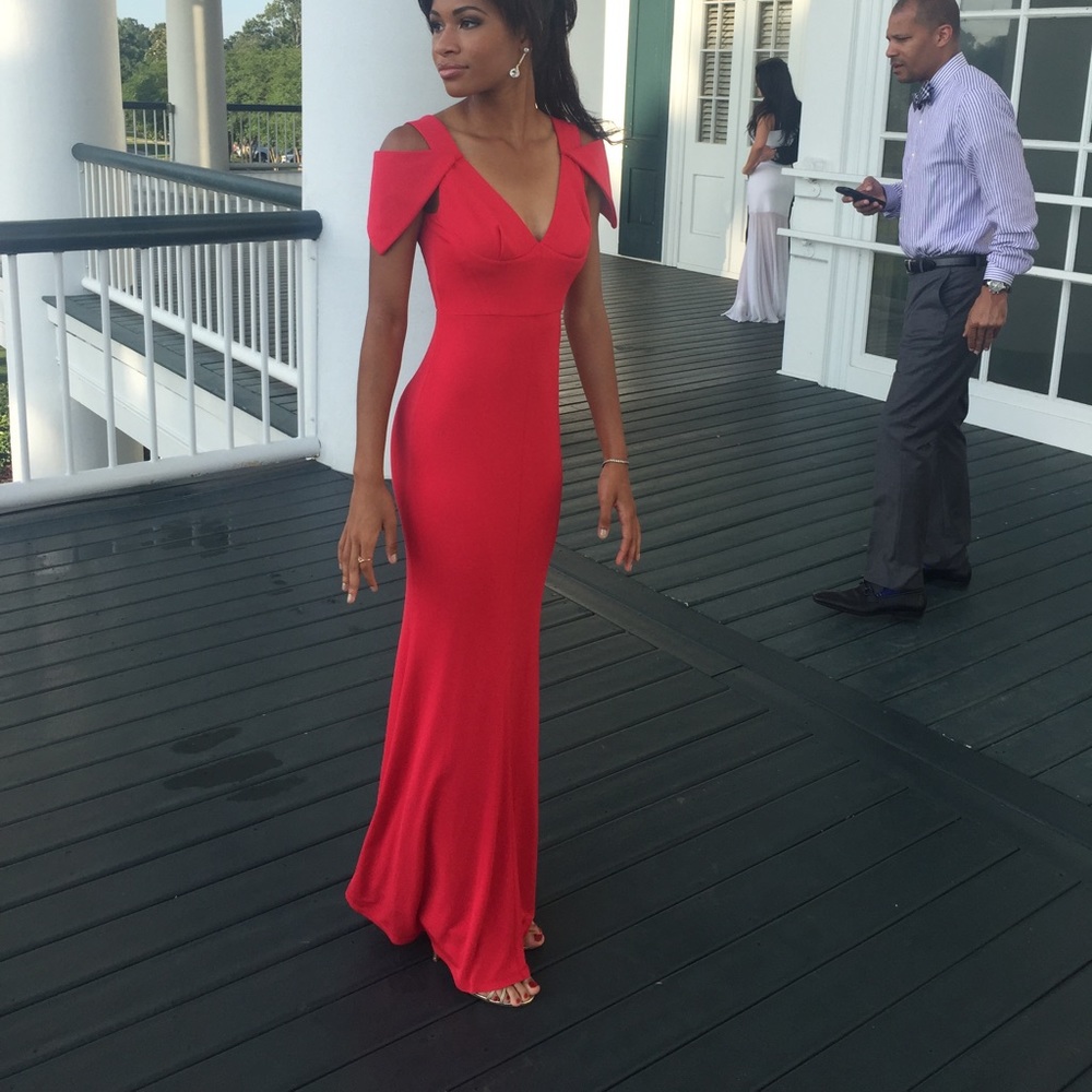 Red Long formal dress! Worn once!